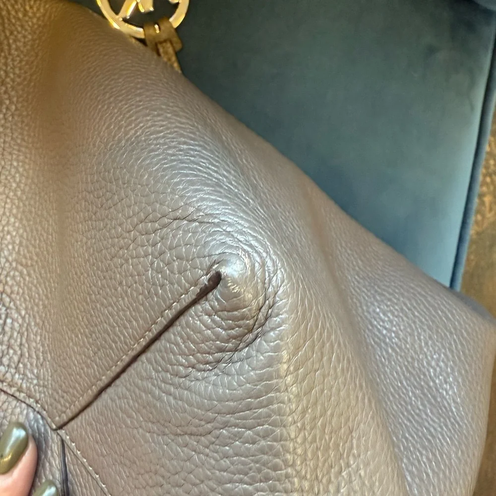 Michael Kors Pebbled Leather Tote Bag Taupe